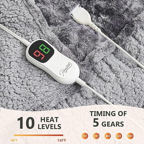 50x60 Electric Heated Throw Blanket with Faux Fur Sherpa E9151