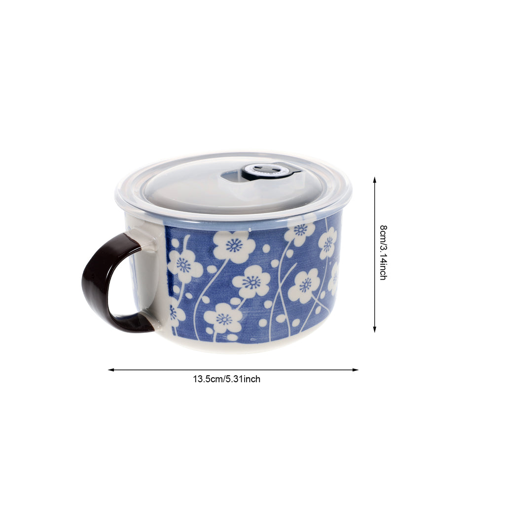 1 Set of Ceramic Noodle Bowl with Lid M936447