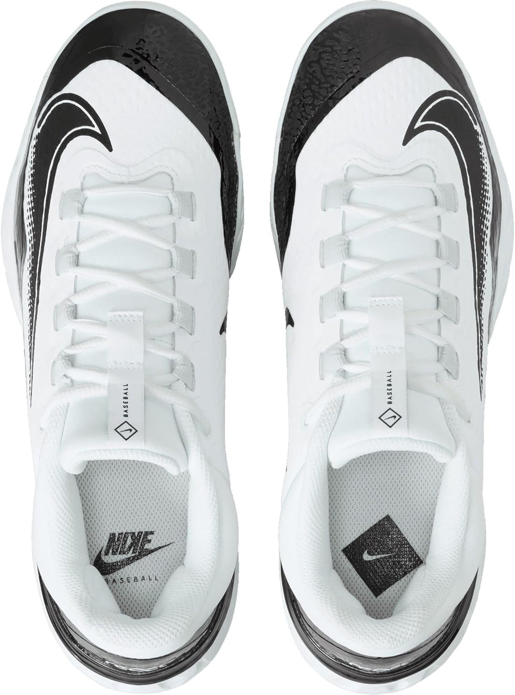 White-Black Men's Metal Baseball Cleats K9187