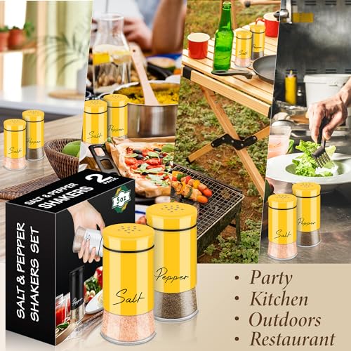 Gold Salt and Pepper Shakers Set, 5 oz Refillable I641