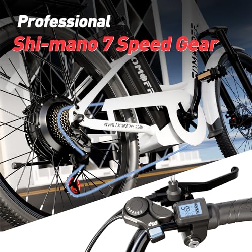 White 24" 500W 48V 20Ah 7-Speed Electric Cruiser Bike F81133