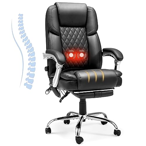 White Ergonomic Office Chair with Massage and Heat V304129