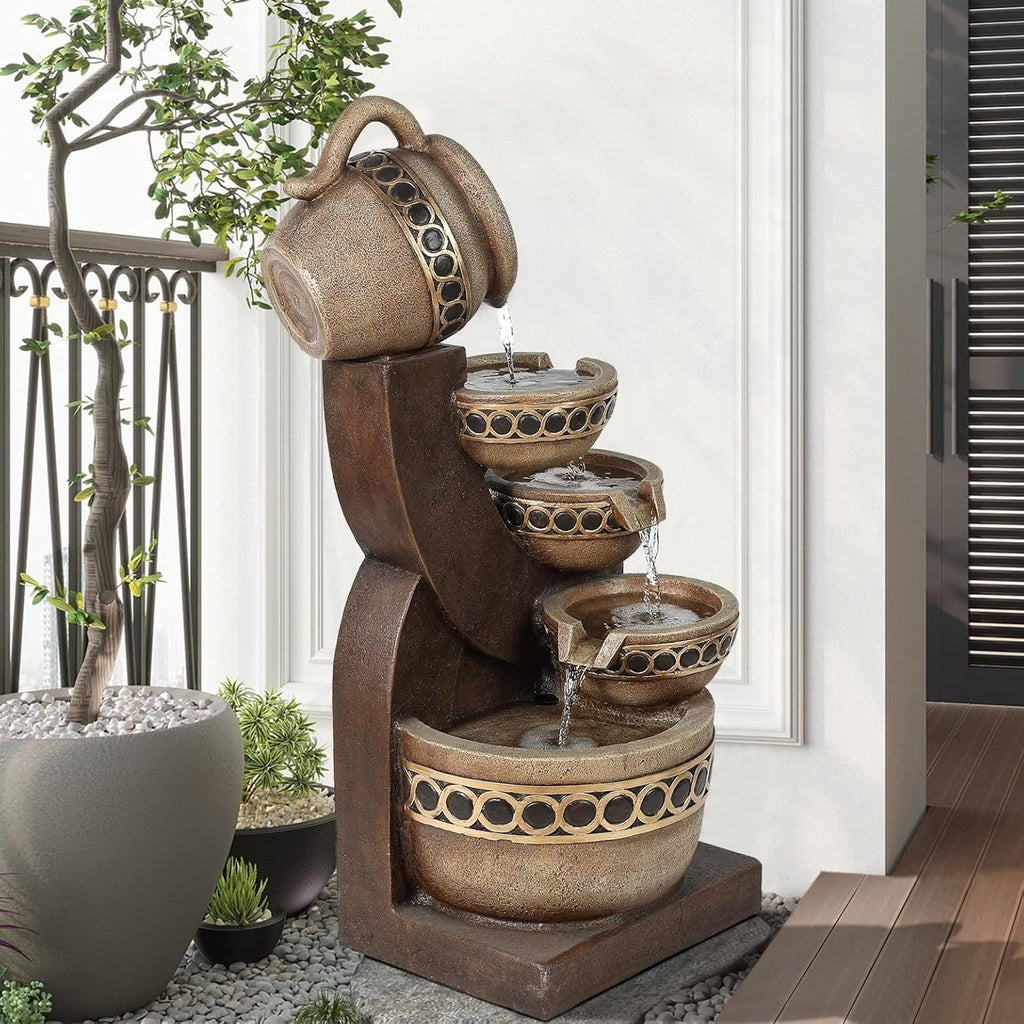 5 Tiered Polyresin Outdoor Water Fountain B393679