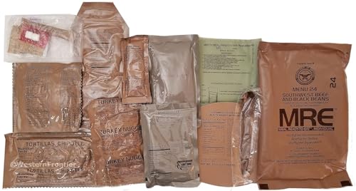 24 Pack MRE Meals Ready to Eat Variety Pack with Flameless Heater D678