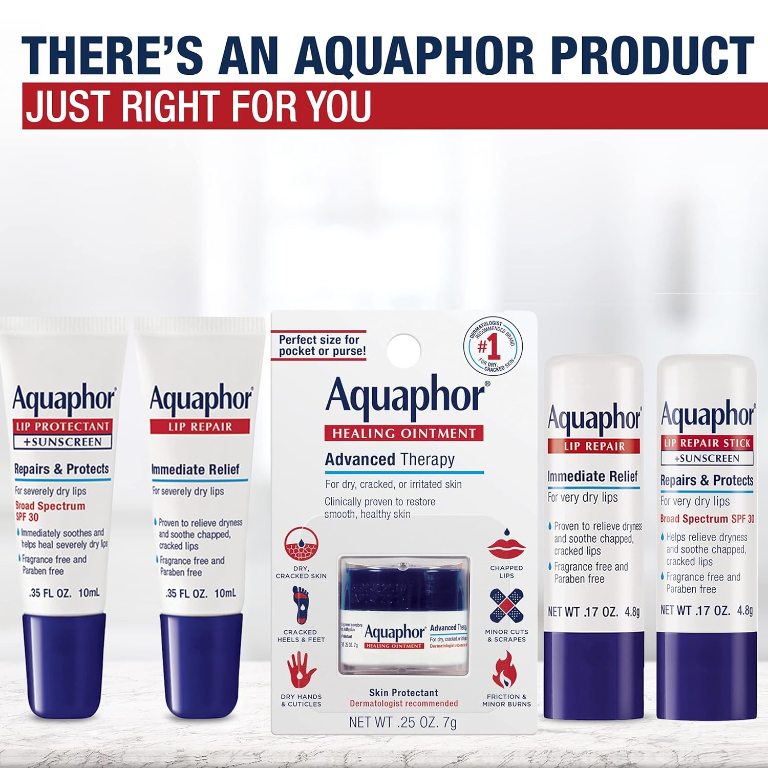 Aquaphor Lip Repair Ointment .35 fl. oz. Tube M865318