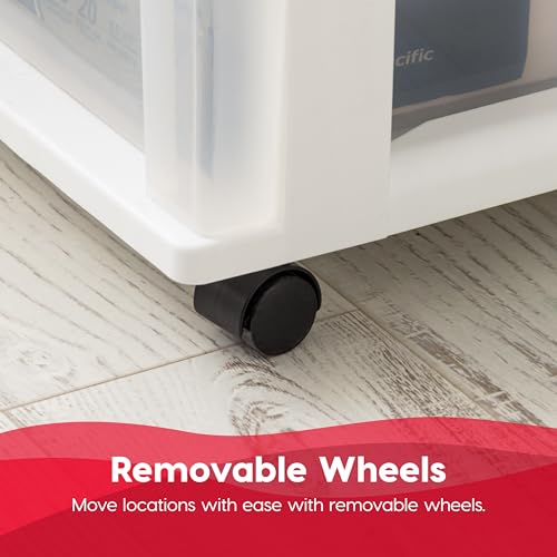 White 2-Pack Plastic 3-Drawer Rolling Cart with Wheels S35545
