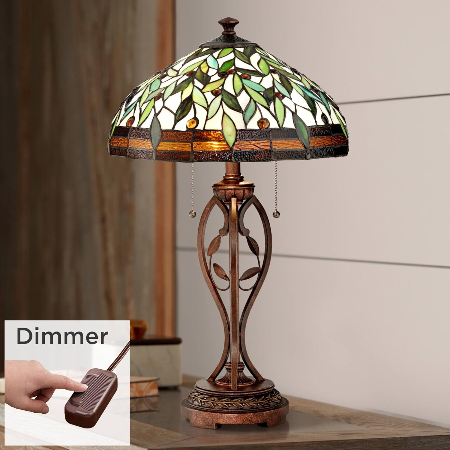 Bronze Stained Glass Table Lamp M545