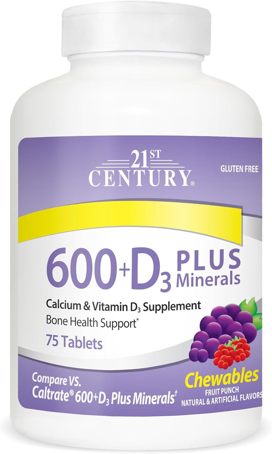 Calcium 600 mg Chewable Tablets, 75 Count S4344