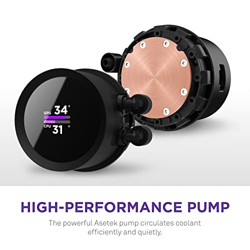 Black 240mm AIO CPU Liquid Cooler with LCD Display V541708