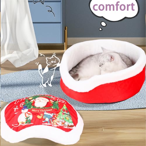Red Plush Synthetic Fur Pet Sleigh Bed M614112