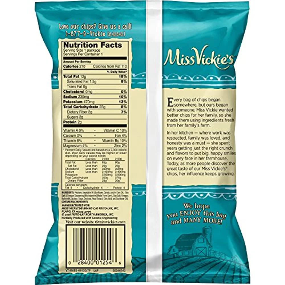1.38 oz. Kettle Cooked Potato Chips Sea Salt and Vinegar P328