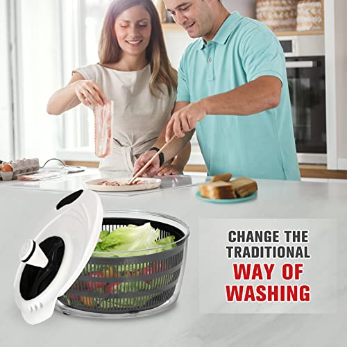 Large 4.2 Quart Salad Spinner with Bowl Rotary Handle (Black) L253127