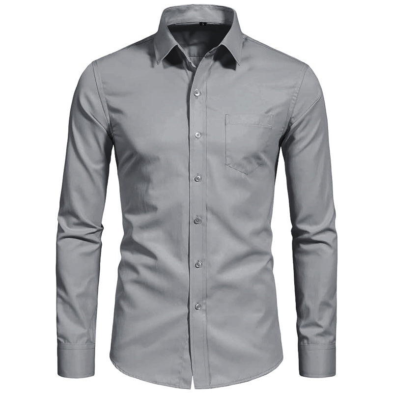 Men's Stretch Mercerized Long-Sleeve Shirt