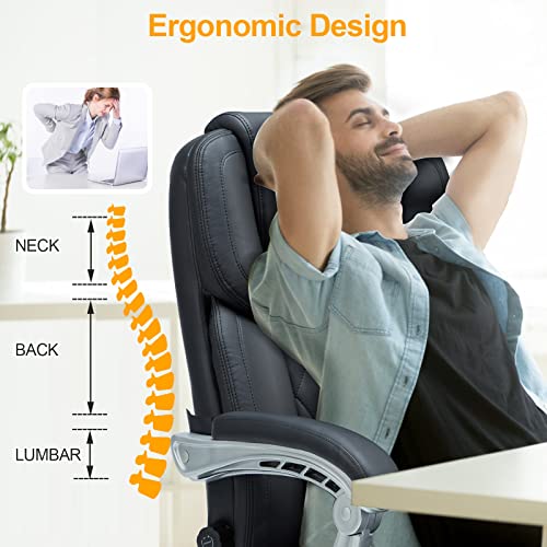 White Ergonomic Office Chair with Massage and Heat V304129