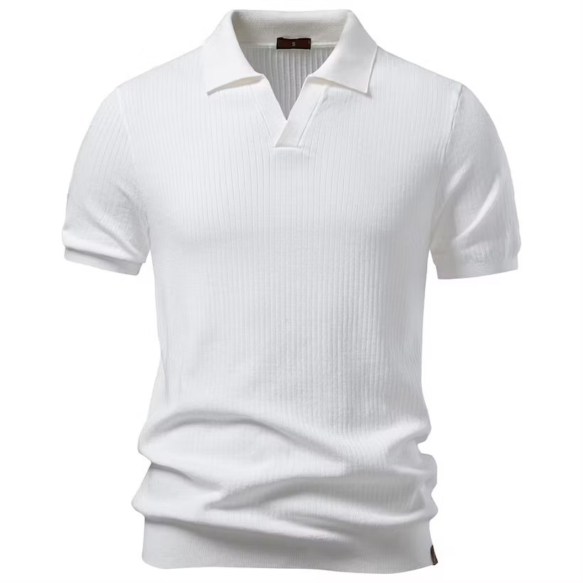 Men's Business Casual Knit Polo Shirt