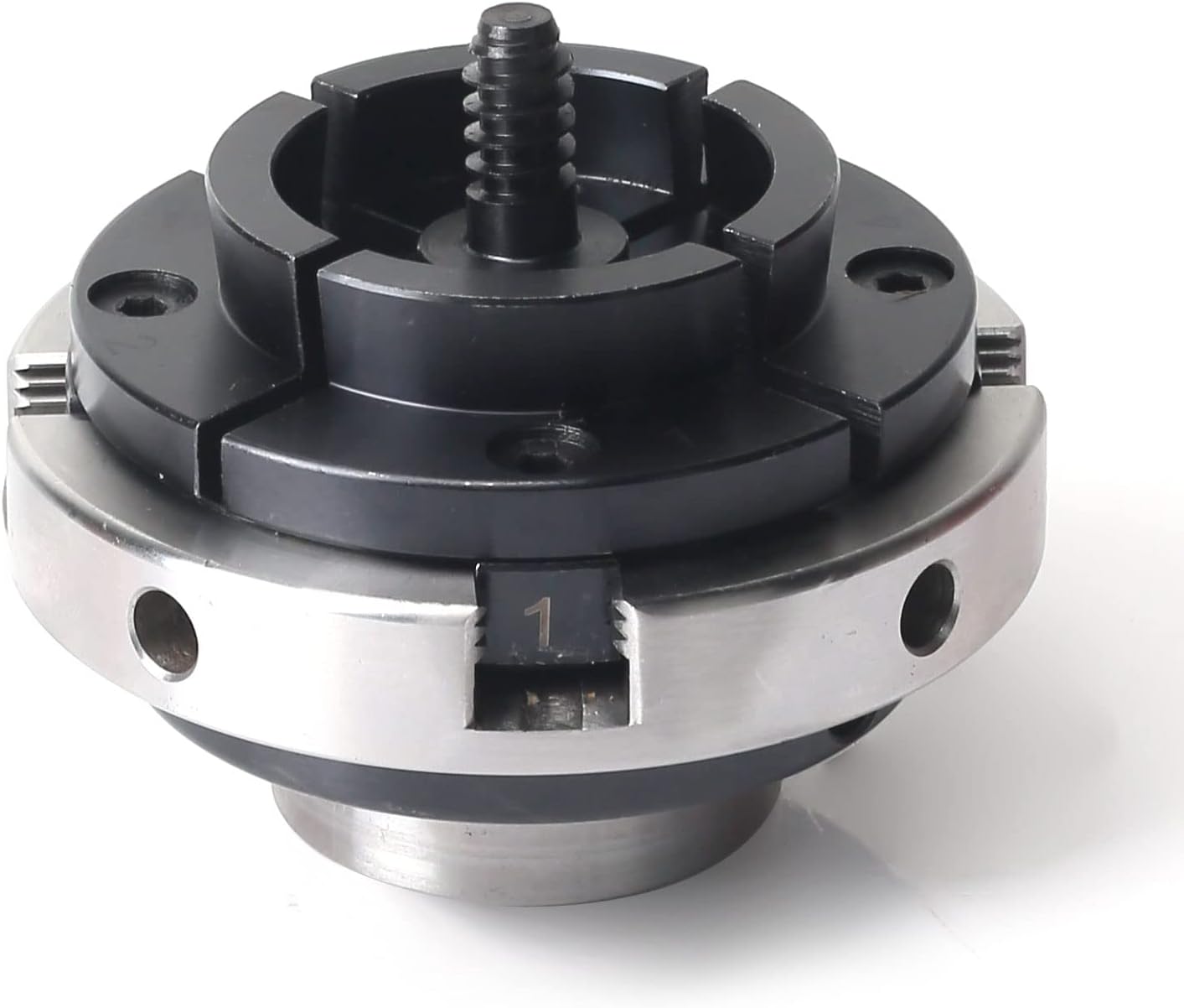 4 Inch Wood Lathe Chuck 5 Interchangeable 4-Jaw Nickel Plated Chuck with 1"x8Tpi Thread & 3/4"x16Tpi Adapter Q88309