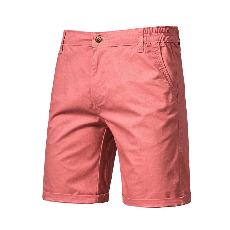 Solid-color, loose-fit smart-casual shorts