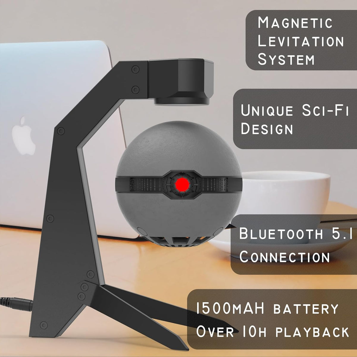 Magnetic Levitation Bluetooth Speaker with Aluminum Alloy Base Type-C Charging Port K17398