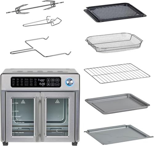 Stainless Steel 26QT Air Fryer Toaster Oven Combo with 7 Accessories F516397