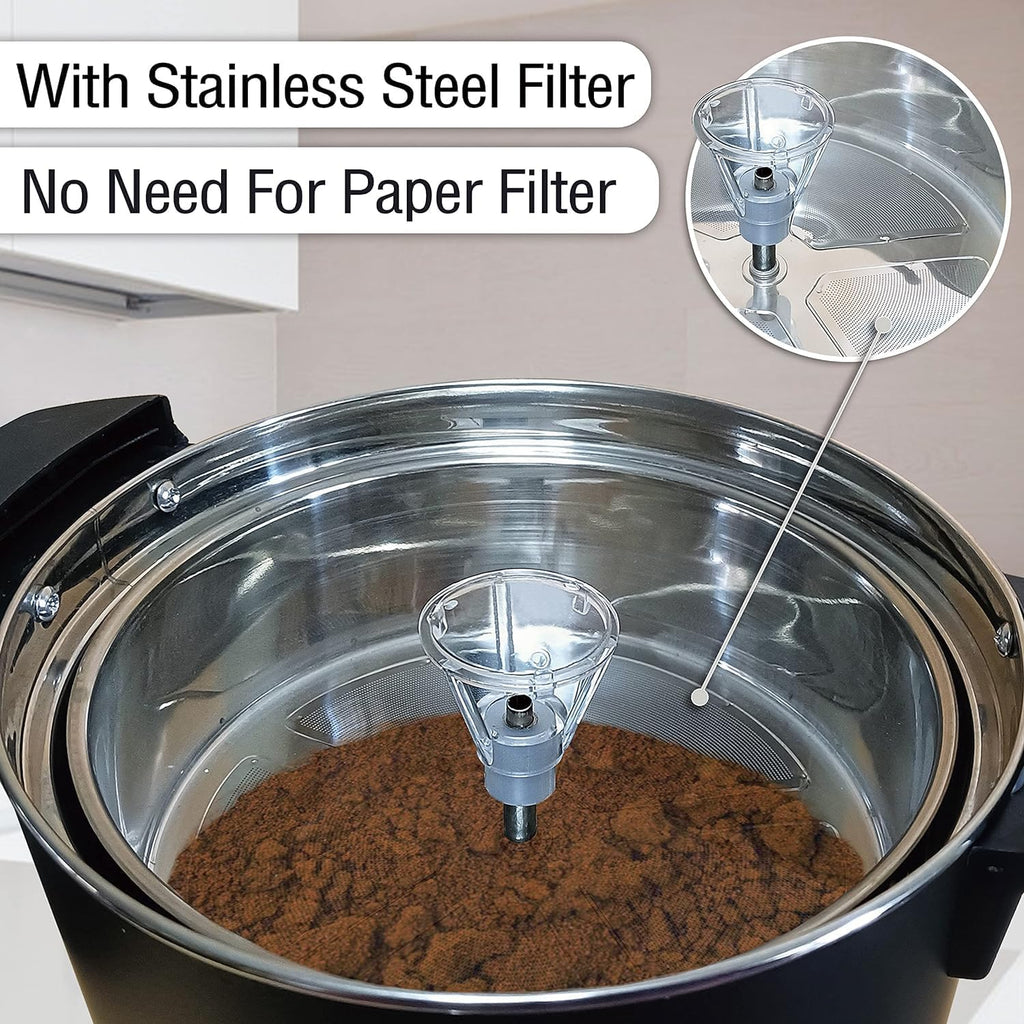 50-Cup 8 L Black Stainless Steel Coffee Urn Z261