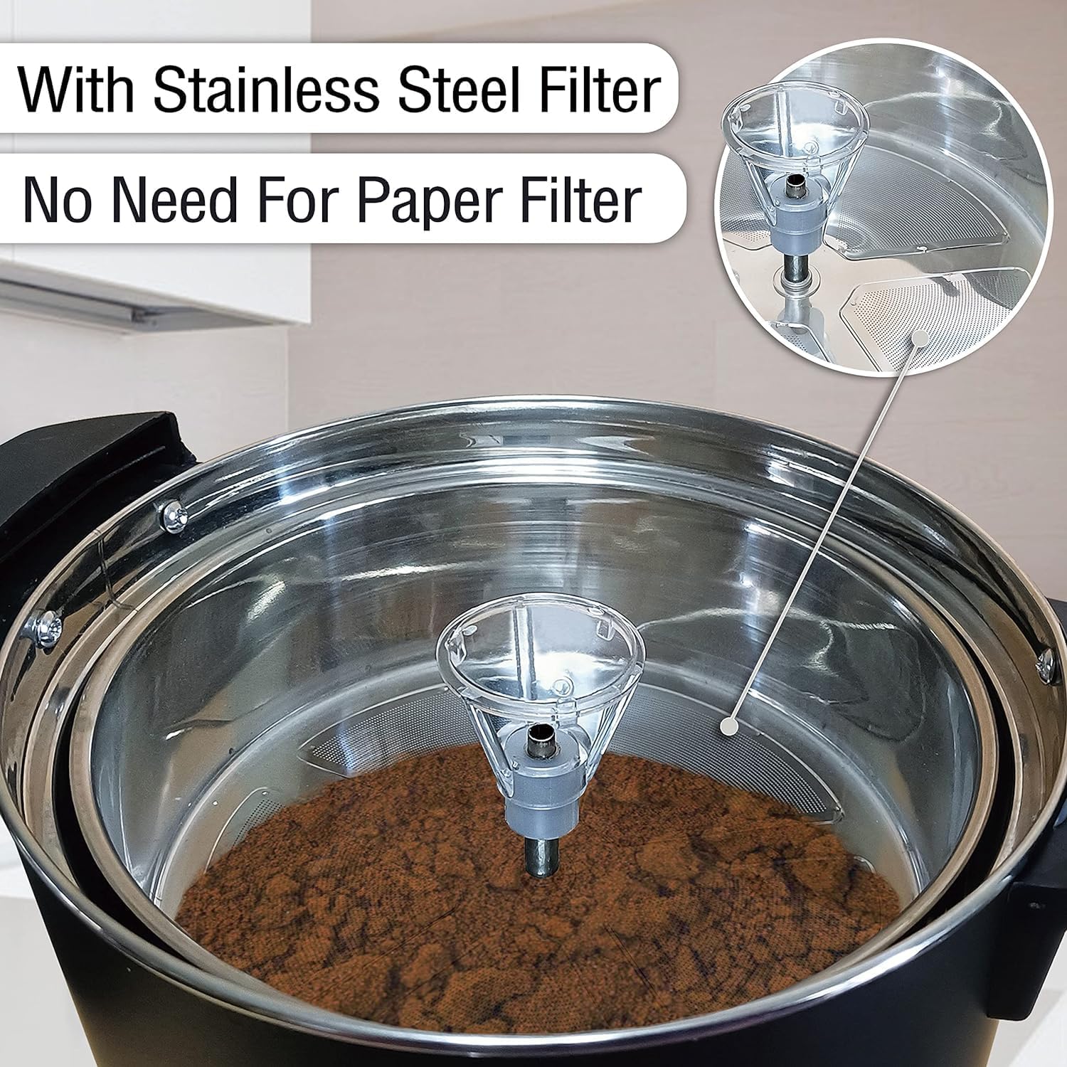 50-Cup 8 L Black Stainless Steel Coffee Urn Z261