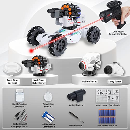 RC Tank Car Shoots Nerf Bullets Bubble Spray X727122