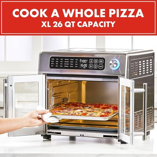 Stainless Steel 26QT Air Fryer Toaster Oven Combo with 7 Accessories F516397