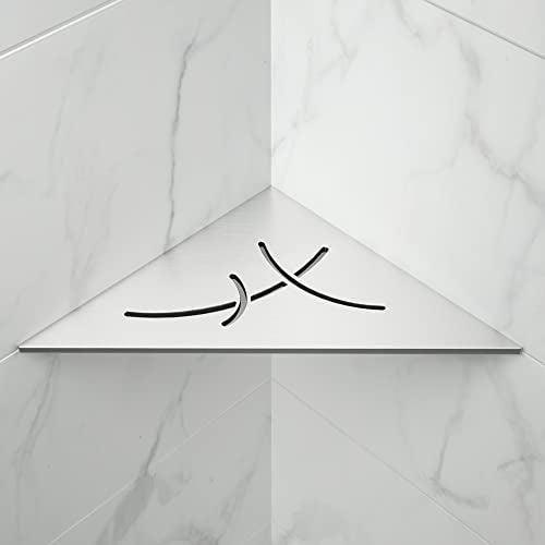 Brushed 304 Stainless Steel Recessed Triangular Corner Shower Shelf R2677