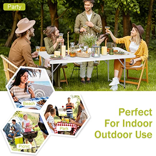 White 6ft Folding Plastic Table with Carrying Handle G7969