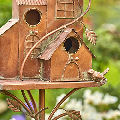 Large Copper Colored Multi-Birdhouse Stakes Y4116
