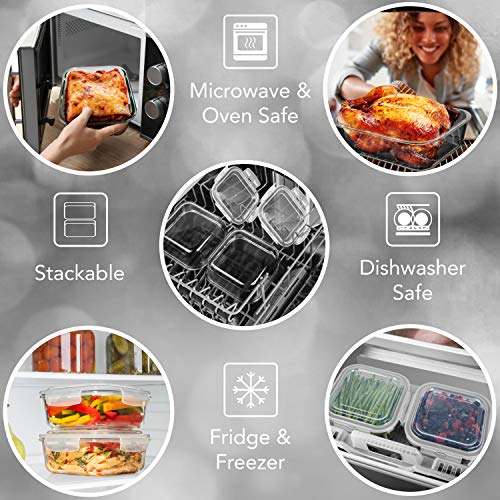 Large Glass Food Storage Containers with Lids, BPA Free J731