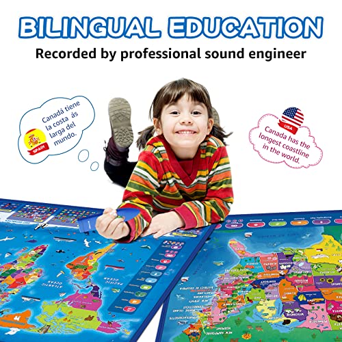 Talking Electronic Interactive World Map for Kids S18313