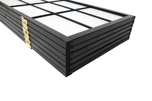 Black 4-Panel Freestanding Room Divider E543977