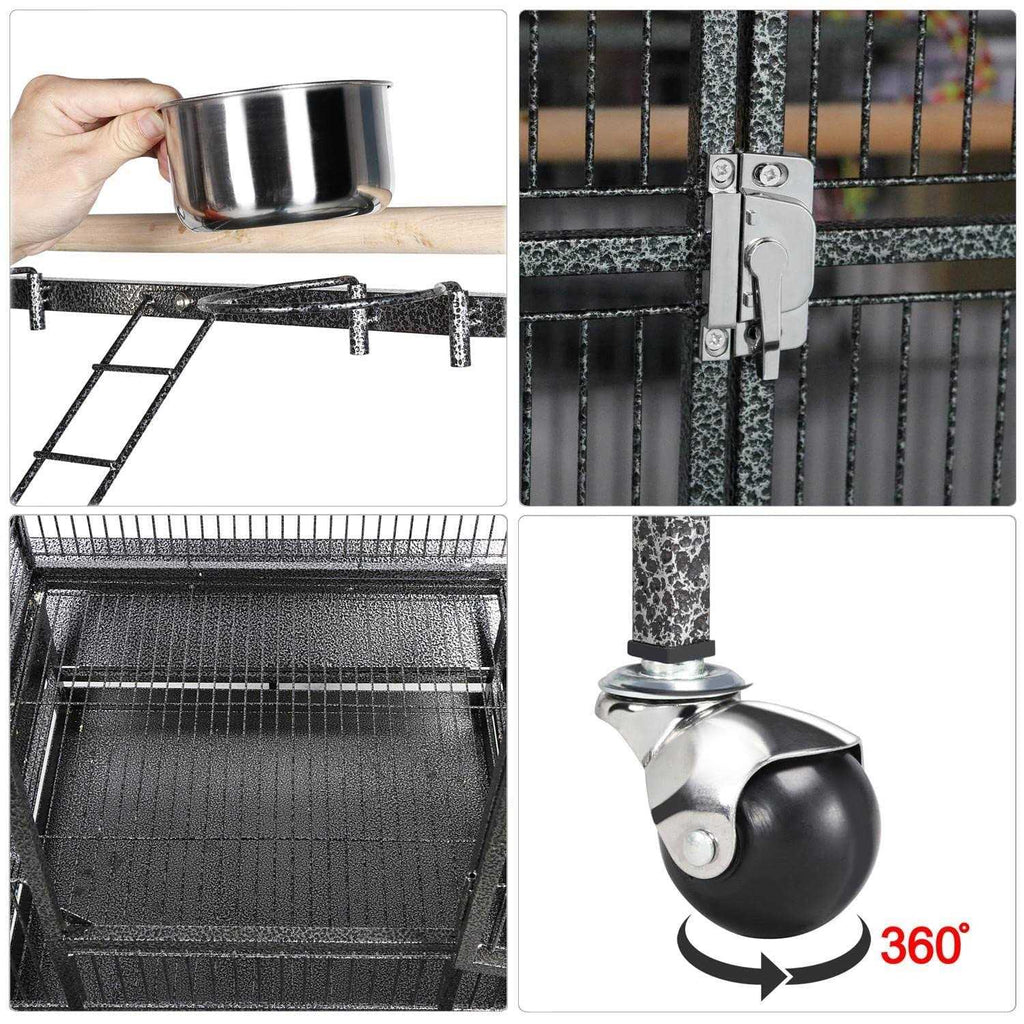 Wrought Iron Rolling Large Parrot Bird Cage R14181