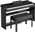 White 88-Key Weighted Digital Piano with 3-Pedal Unit Board, LCD Screen, Power Adapter, 53.5x29.9x12.2'' R998
