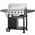 5 Burner Propane Gas Grill with Side Burner and Sear Burner, Porcelain-Enameled Cast Iron Grates R323