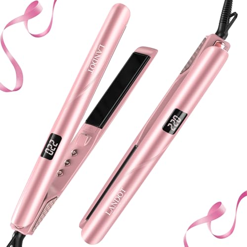 Rose Gold Ceramic 1-inch Flat Iron Hair Straightener and Curler A926