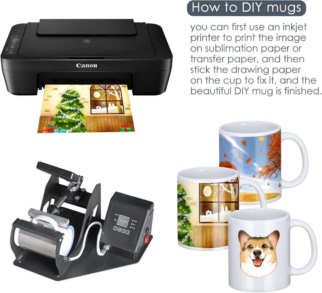 12 Pcs 11 oz White Ceramic Sublimation Mugs N28865