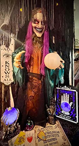 Animated Talking Fortune Teller Witch Figure Halloween Decor A29504