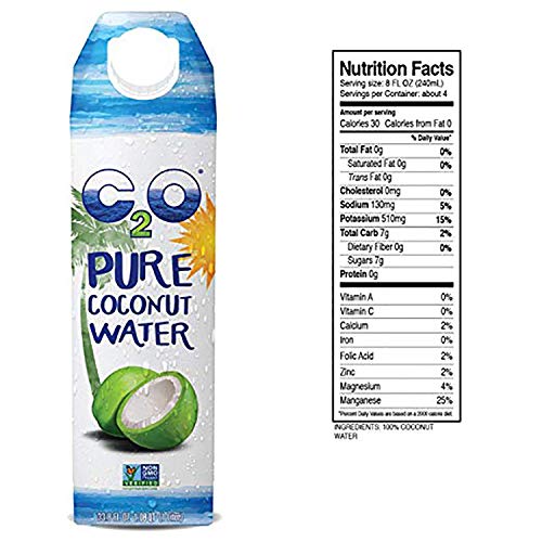 Pure Coconut Water, 1 Liter (Pack of 6) W30694
