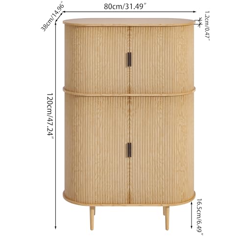 Black Fluted Panel 2 Doors Storage Cabinet V165882