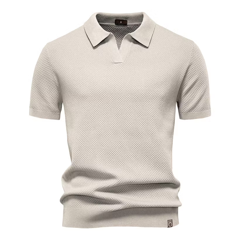Men's Business Seagull Collar Wool Polo Shirt