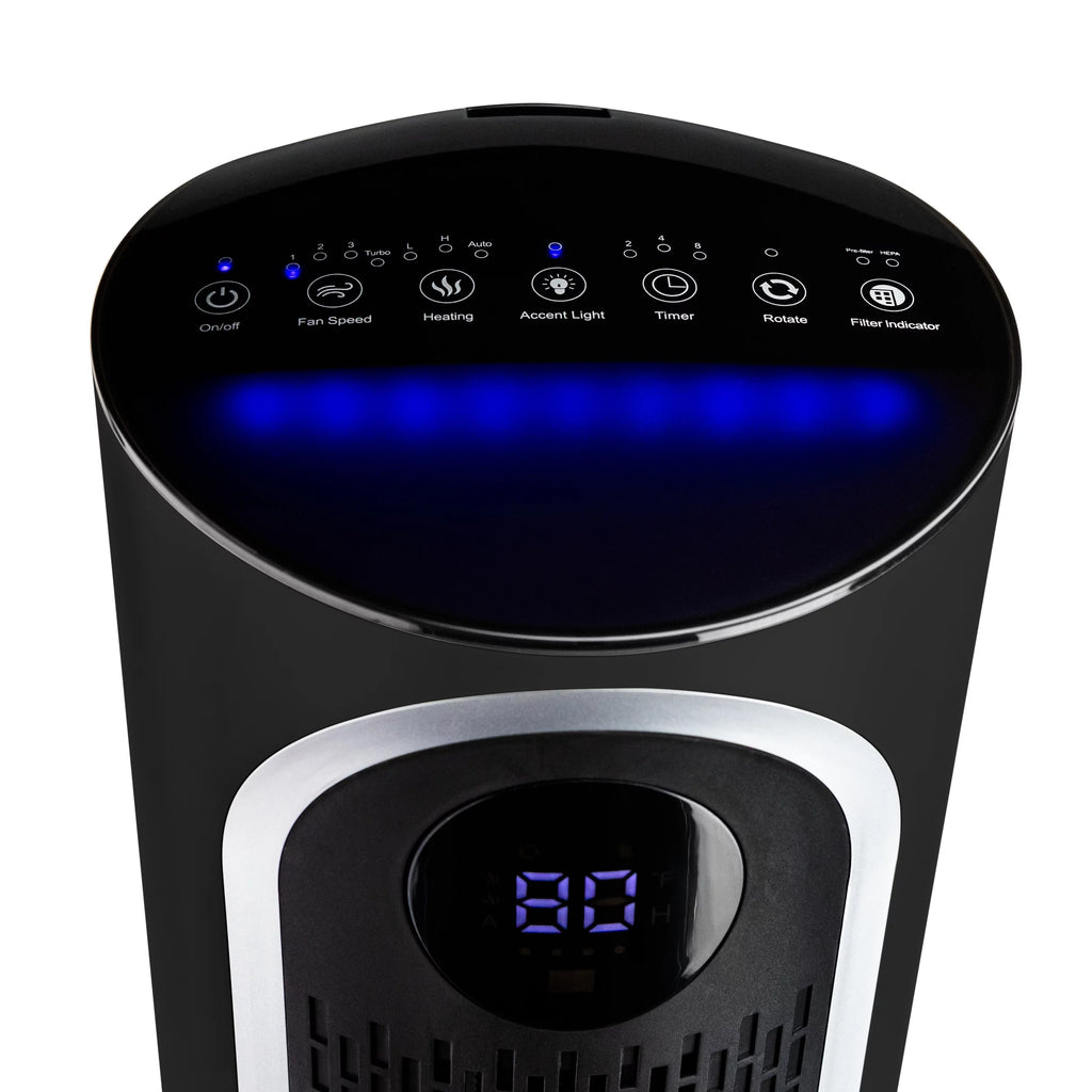 Black 3-in-1 Air Purifier Heater Fan G5689