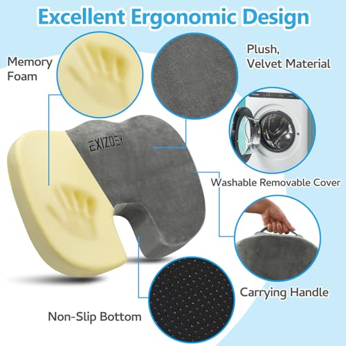 Grey Memory Foam Seat Cushion U566697