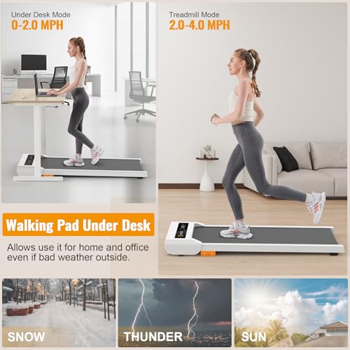2.5HP Under Desk Treadmill with Remote Control & LED Display H7858