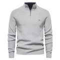 Men's Cotton Zipper Knit Sweater
