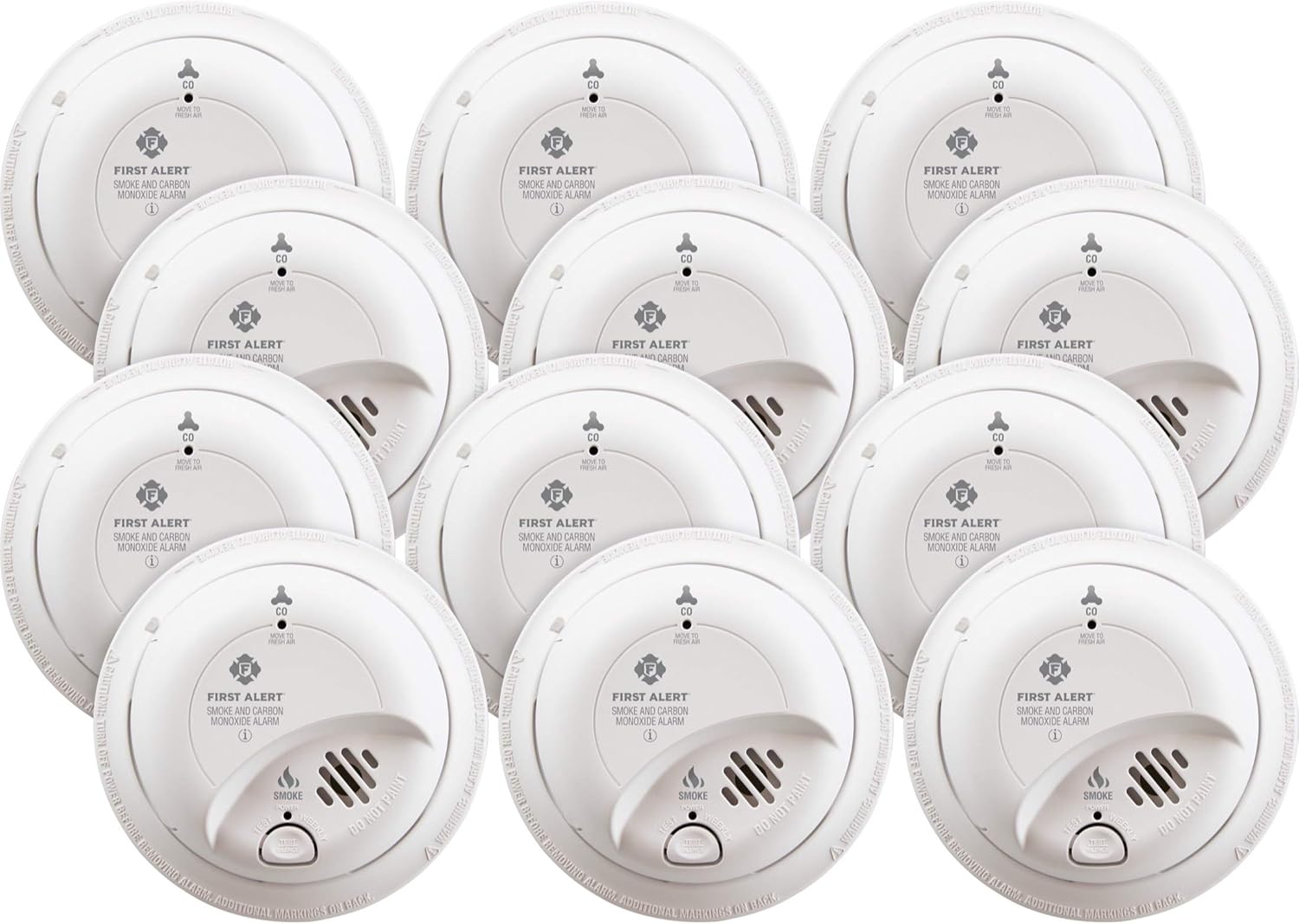 Hardwired Smoke and Carbon Monoxide Detector with Battery Backup, 12-Pack Y264324