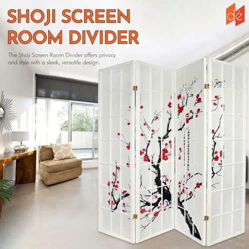 Black 4-Panel Freestanding Room Divider E543977