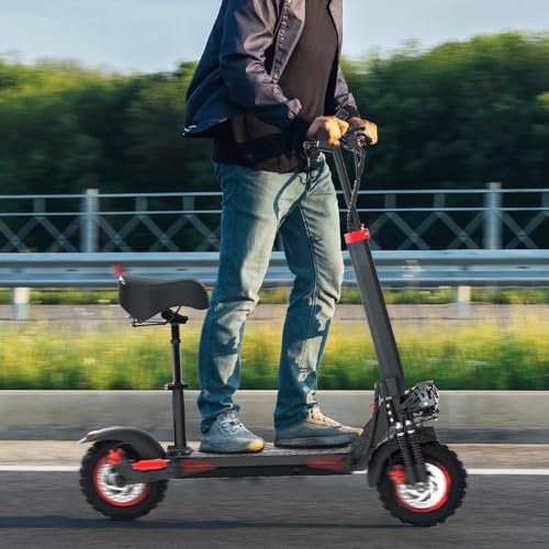 800/1200W Motor 48V 15/18/21AH Battery 11" All-Terrain Tires Heavy Duty Electric Scooter with Seat J53995