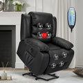 Brown Leather Power Lift Recliner Chair with Massage and Heating J967